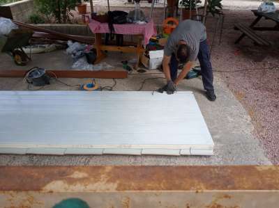 Carpinteria de aluminio - Techo de cubierta sandwich imitación teja- persianas Guardiola Alicante